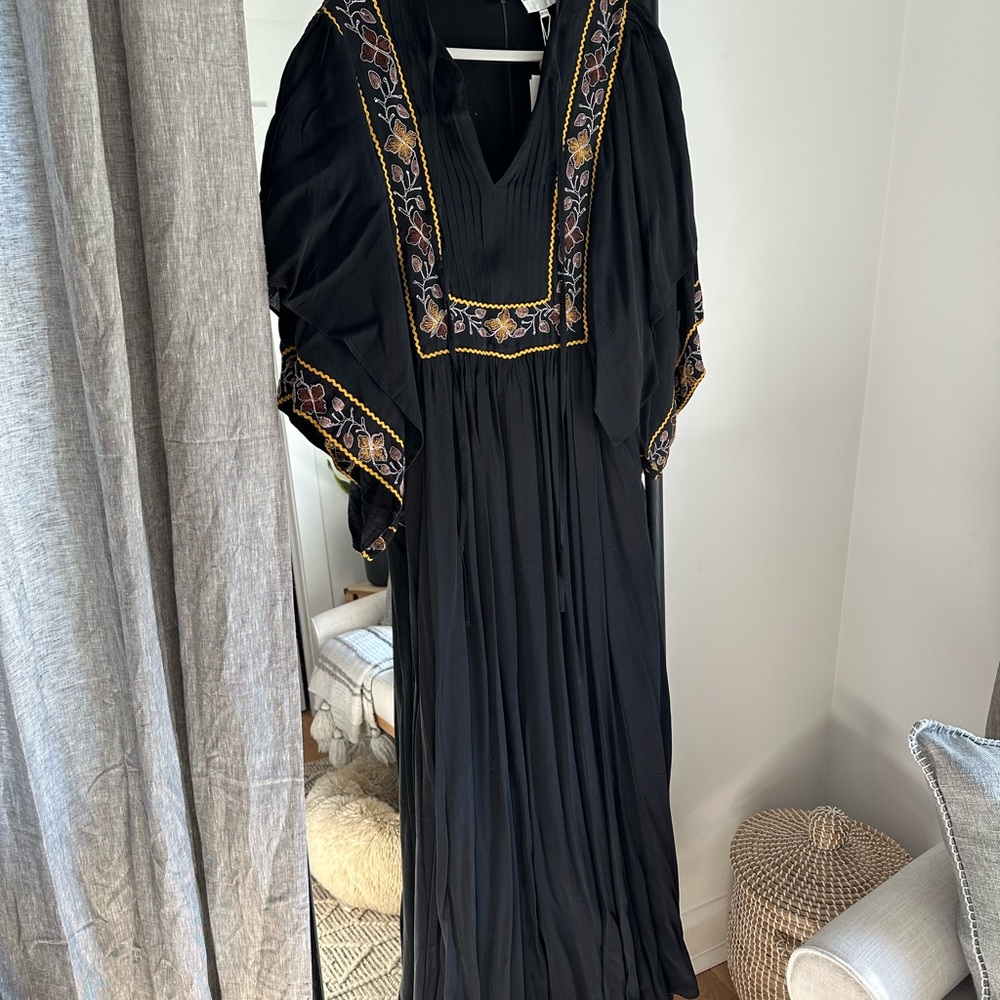 Antik Batik embroidered Black Maxi Dress